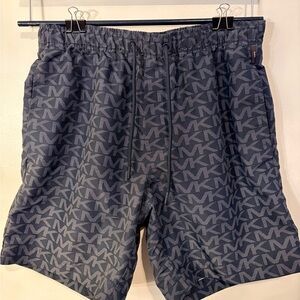 Michael Kors Logo Swim Trunks Men Size Small Black MK Monogram